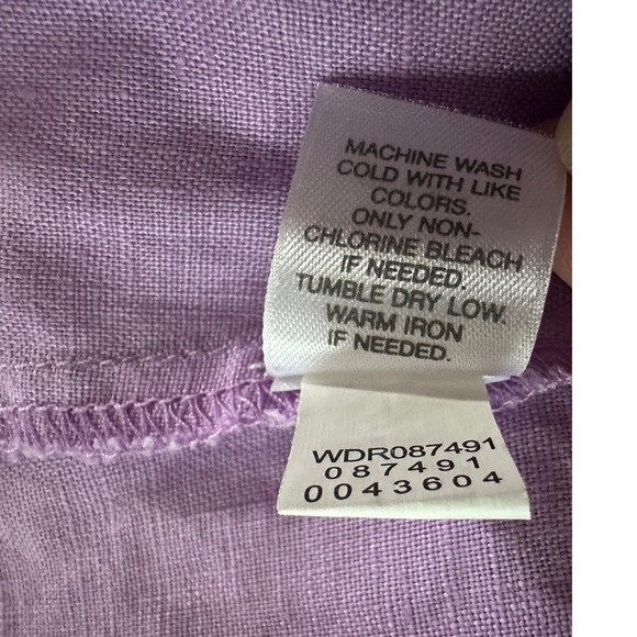 J Jill Love Linen Lavender Sleeveless A-Line Dress Sz L Pointelle Trim 100%Linen - Picture 5 of 11